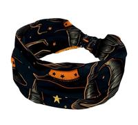 Cerchietti per capelli da strega di Halloween, da donna, elastici, accessori per capelli, ampia e morbida, per yoga, allenamento, sport, corsa, viaggi