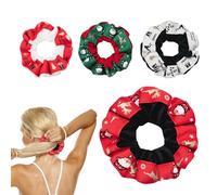 Cerchietti per Capelli e Scrunchies 4 Pezzi Morbidi a Tema Natalizio | Elastici Delicati Che Non Danneggiano i Capelli Per Viaggi Festività Casa Scuola Ideale per Ragazze Amiche o Mogli