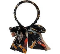 Cerchietti per capelli in tessuto di raso, da donna, alla moda, regolabili, con fiocco, fascia per capelli retrò in raso con nodo incrociato, parrucca antiscivolo con nastro H-air (B, taglia unica)