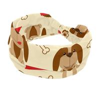 Cerchietti per donne e ragazze, con motivo a ossa di cane, morbido, largo, elastico, annodato, alla moda, per allenamento, yoga, palestra, corsa