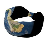 Cerchietti per donne e ragazze, con pianeta terra, universo, morbida, larga, elastica, annodata, fascia per capelli sportiva alla moda, per allenamento, yoga, palestra, corsa