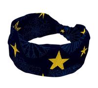 Cerchietti per donne e ragazze, con stelle gialle e fiocchi di neve, morbidi e larghi, elastici e annodati, alla moda, sportivi, per allenamento, yoga, palestra, corsa