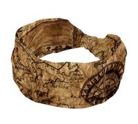 Cerchietti per donne e ragazze, fascia larga e morbida, elastica con nodi, con mappa dei pirati, alla moda, per allenamento, yoga, palestra, corsa