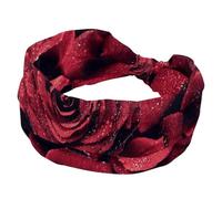 Cerchietti per donne e ragazze, fascia larga per San Valentino, romantici rose rosse con sfondo floreale annodato a turbante, fascia per capelli antiscivolo, per yoga, allenamento, corsa
