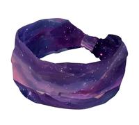 Cerchietti per donne e ragazze, fascia per capelli alla moda con cielo stellato, nuvole e montagne, fascia per capelli intrecciata, fascia larga per capelli, accessori per capelli