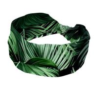 Cerchietti per donne e ragazze, fascia per capelli alla moda con foglie di palma della giungla tropicale, fascia per capelli intrecciata, fascia larga per capelli, accessori per capelli