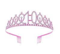 Cerchietti regolabili per feste di compleanno da principesse, in lega, con strass, per feste di compleanno