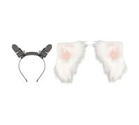 Cerchietti ricaricabili con orecchie di gatto con rilevamento 3D | Copricapo con orecchie di gatto che sbattono per teatro con orecchie di gatto ergonomiche e leggere