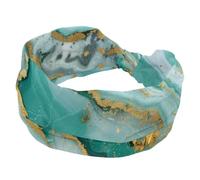 Cerchietti sportivi da donna, con glitter oro e marmo verde, elastici per capelli, per infermiere, turbante largo, per allenamento, yoga, palestra, tennis