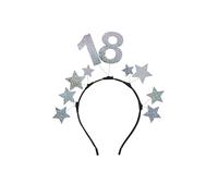 Cerchietto 18 Anni, con glitter e stelline, Argento