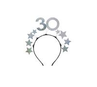 Cerchietto 30 Anni, con glitter e stelline, Argento