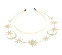 Cerchietto a Doppio Filo Oro Stelle, per Donne | Metallo, Finitura Luminosa e Stile Boho Elegante, per Fidanzamento e Rievocazioni Medievali