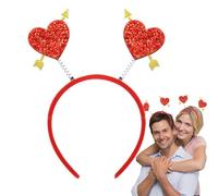 Cerchietto a forma di cuore per capelli a forma di cuore glitterato, cerchietto scintillante a forma di cuore | Cerchietto a forma di cuore per costume da festa divertente per la Sa