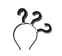 Cerchietto a forma punto interrogativo, Black 3 question mar | Fasce per capelli accattivanti per feste concerti, copricapi divertenti per feste compleanno, copricapo con