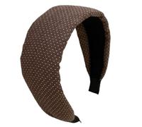 Cerchietto a pois, colore: caffè | Profilo di sollevamento della corona in misto cotone, estremità avvolte per lo styling dei capelli di tutti i giorni