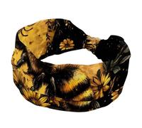 Cerchietto a turbante a forma di ape, da donna, morbido e largo, con nodo intrecciato, elastico, accessori per capelli alla moda