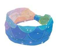 Cerchietto a turbante con squame di sirena, da donna, morbide e larghe, con nodo intrecciato, elastico, accessori per capelli alla moda