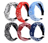 Cerchietto annodato per donna 6 pezzi Fasce larghe Elegante fascia con nodo superiore Fascia elastica per turbante Fascia per capelli per donne Accessori per capelli Fasce per capelli per capelli da d