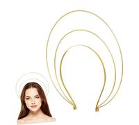 Cerchietto Aureola a Tre Strati in Ferro, Stile Retrò Donna | Festa Serale e Halloween, Accessorio Essenziale, Colore Oro, Vestibilità Confortevole, un Pezzo