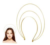 Cerchietto Aureola Corona a Tre Strati in Ferro Oro Retrò | Accessorio Essenziale per Donne, Stile Antico per Feste e Make-up, Indossabile Comodo, un Pezzo