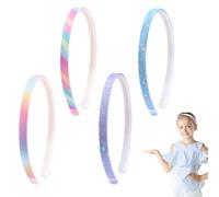 Cerchietto Bambina, 4 pezzi Cerchietto per capelli con glitter, in plastica, scintillanti, graziose, antiscivolo, spesse, con coriandoli arcobaleno e denti, accessori per capelli colorati per bambine