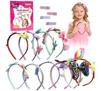 Cerchietto Bambina, Kit per La Creazione di Fasce per Capelli Fai, Kit per La Creazione di Cerchietti per Capelli, Kit Cerchietti Fai da te Bambina per Bambini Cerchietti Bambina Kit Fai Da Te Gadget