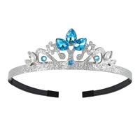 Cerchietto Bambina per Abs Tessuto in Corona e Blu | Compleanno e Costume Party, Leggero e Confortevole, Accessorio Elegante per Girl