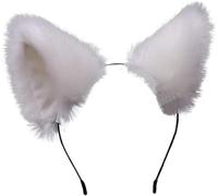 Cerchietto bianco carino con orecchie di gatto lunghe orecchie di volpe fascia per cosplay con campane copricapo per feste in costume Halloween Hairhoop, cappelli e berretti, orecchie da gatto, fasce