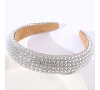 Cerchietto Bombato Con Strass Argento Elegante Da Sera O Cerimonia CF53707