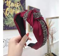 Cerchietto Bordeaux Con Nodo E Strass Brillanti Elegante Donna CF50907