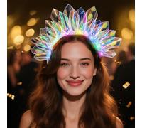 Cerchietto Capelli Luminoso per Donne, Colorata LED Cerchietti Festival, Cerchietto per Capelli Luminosa per Donne e Ragazze Festa Halloween Carnevale Natale (Colore-B, 1)