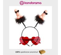 Cerchietto con antenne piselli e occhiali rossi a forma di cuore nubilato sexy
