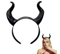 Cerchietto con corna da diavolo, ideale per Halloween, cosplay ed eventi | Corna nere per Halloween, costume da diavolo, leggero e confortevole