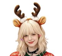 Cerchietto con Corna di Renna e Orecchie Accessori Per Capelli Natalizi Da | Fascia Cosplay Corna E Orecchie Da Renna Per Bambini Adulti Ritrovo Festivo Festival Mascherata Festa Sco Marrone