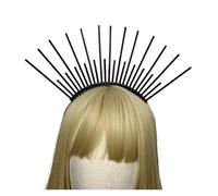 Cerchietto Con Corona Aureola Gotica Nera, Corona Da Dea Del Sole, Accessori For Matrimonio Bohémien, Copricapi Con Punte In Plastica, Tiara Lolita per Varie Occasioni(EG8-7)