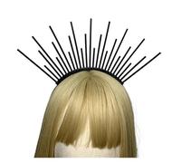 Cerchietto Con Corona Aureola Gotica Nera, Corona Da Dea Del Sole, Accessori For Matrimonio Bohémien, Copricapi Con Punte In Plastica, Tiara Lolita per Varie Occasioni(EG8-8)