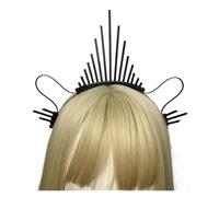 Cerchietto Con Corona Aureola Gotica Nera, Corona Da Dea Del Sole, Accessori For Matrimonio Bohémien, Copricapi Con Punte In Plastica, Tiara Lolita per Varie Occasioni(EG8-9)