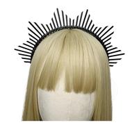 Cerchietto Con Corona Aureola Gotica Nera, Corona Da Dea Del Sole, Accessori For Matrimonio Bohémien, Copricapi Con Punte In Plastica, Tiara Lolita per Varie Occasioni(EG8-6)