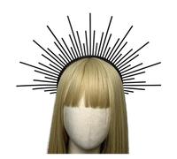 Cerchietto Con Corona Aureola Gotica Nera, Da Dea Del Sole, Accessori For Matrimonio Bohémien, Copricapi Punte In Plastica, Tiara Lolita Adatta A Molte Occasioni(EG8-2)