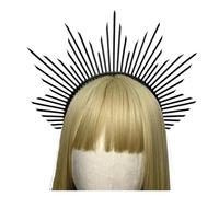 Cerchietto Con Corona Aureola Gotica Nera, Da Dea Del Sole, Accessori For Matrimonio Bohémien, Copricapi Punte In Plastica, Tiara Lolita Adatta A Molte Occasioni(EG8-5)