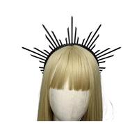 Cerchietto Con Corona Aureola Gotica Nera, Da Dea Del Sole, Accessori For Matrimonio Bohémien, Copricapi Punte In Plastica, Tiara Lolita Adatta A Molte Occasioni(EG8-4)