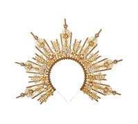 Cerchietto Con Corona Gotica Halo Lolita, Copricapo Vintage Alone Barocco Da Dea Del Sole Di Halloween Adatta A Molte Occasioni(A6)