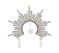 Cerchietto Con Corona Gotica Halo Lolita, Copricapo Vintage Alone Barocco Da Dea Del Sole Di Halloween Adatta A Molte Occasioni(A11)