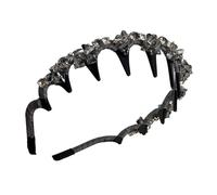 Cerchietto con denti - con strass e plettri - Cerchio antiscivolo per fasce alla per matrimoni, compleanni, vacanze, feste e damigelle di viaggio