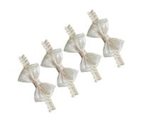 Cerchietto con Fiocco in Garza Bianca Elastica 4 Pezzi per Bambina | Neonate e Bambine Piccole, Uso Quotidiano e Feste, Morbido sulla Cute, Accessorio Delicato