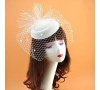 Cerchietto con fiori di piume da donna for matrimonio, accessori for capelli da sposa(C White)