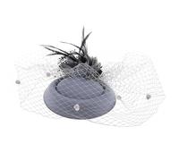 Cerchietto con fiori di piume da donna for matrimonio, accessori for capelli da sposa(D GY)