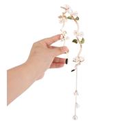 Cerchietto con Fiori per Donna, Vite Capelli in Foglia d'Oro con Perle Boho e Nappa a Catena Copricapo da Fata Corona da Sposa Accessori Capelli Floreali per Matrimoni Feste e Compleanni