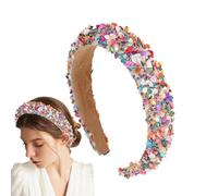Cerchietto con gioielli,Fasce con gioielli da donna,Fasce larghe luminose | Copricapo alla moda decorato con strass, per capelli eleganti per donne e ragazze