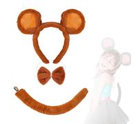 Cerchietto con orecchie da topo, coda, papillon, orecchie da ratto e coda